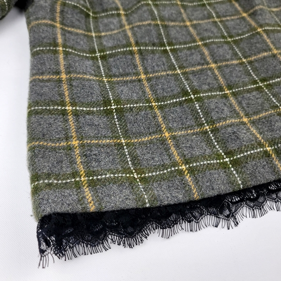 Banana Republic Wool Blend Green Plaid top short sleeve size small - Picture 3 of 12